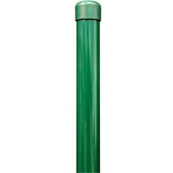 Poste de Cierre Verde Metálico Redondo 48 mm para Cercados y Vallas - Altura 141,5 cm con Fijación por Clip Pro