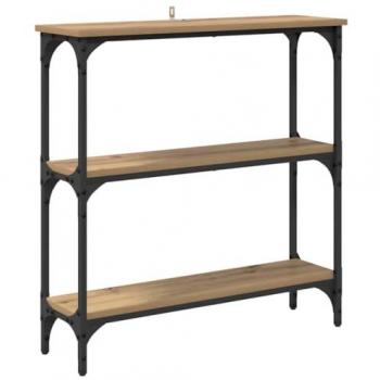 Mesa Consola Industrial con Estante de Roble Artisan 75 x 22.5 x 75 cm