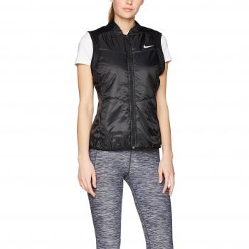 Nike Polyfill Vest Chaleco, Mujer, Negro / Plateado