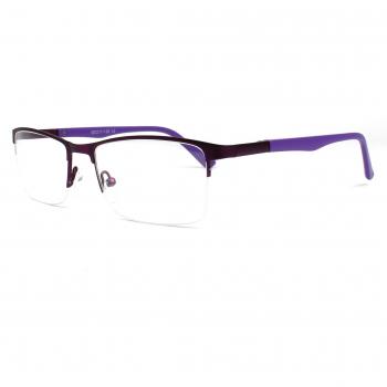 Rectangle Semi Rimless Metal Purple Gafas Recetadas para Mujer - Gafas Anti-Azules - SmartBuy Collection