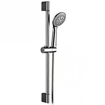 EDM 01147 Barra Baño con Flexo y Mando de Ducha, Plateado, 680 x 61.6 x 245 Mm
