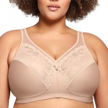 Glamorise MagicLift Full-Figure Brown Minimizer Bra 44-G for Women