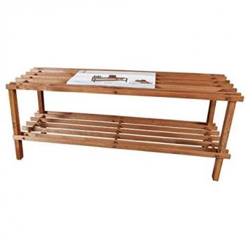 Zapatero de Madera de Abeto con 2 Baldas (74x26x29 cm)