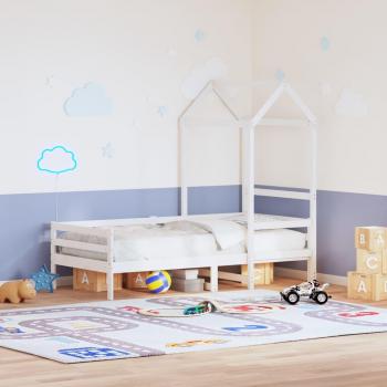 Techo de cama infantil madera maciza blanco 118x70x176,5 cm Vidaxl