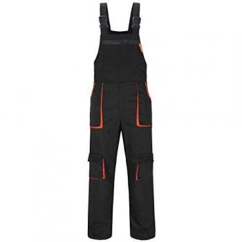 Yukirtiq Hombre Pantalones de Trabajo Polialgodón Resistente Mono de Trabajo Ropa Peto de Trabajo Hombre Bolsillos Multiusos, Negro, XL