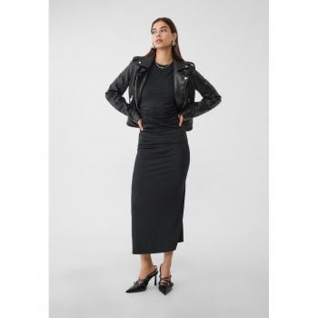 Stradivarius Long Black Open Back Dress XS