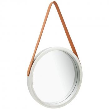 vidaXL Wall Mirror with Strap 40 cm Silver