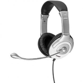 Cabstone+ 70207 - Auriculares con micrófono para Juegos, Color Negro y Plateado
