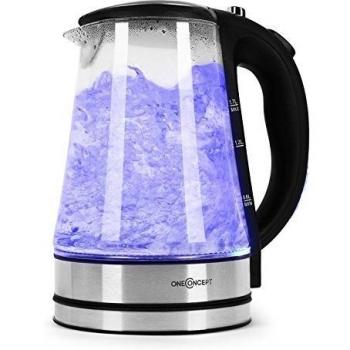 oneConcept Blue Lagoon Hervidor de agua LED acero inox negro
