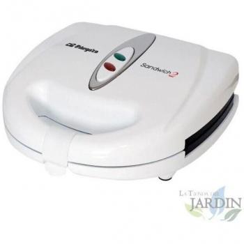 Sandwichera Blanca Orbegozo para 2 Sándwiches, No Corta, Revestimiento Antiadherente, 800W