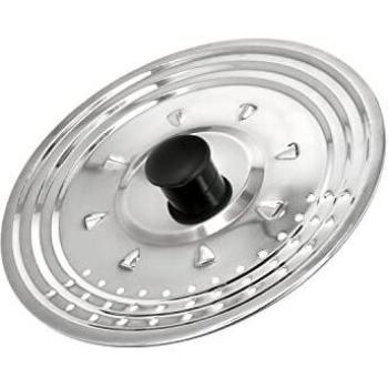 Tapadera Multiusos Acero Inoxidable Ø 21 cm. Uso Tapa Anti Salpicaduras y Escurridor. Tapadera Adpatable Diferentes Medidas