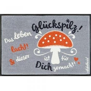 wash + dry - Alfombra Dein Glückspilz 50x75, Gris