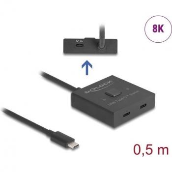 Conmutador USB-C 3.1 Bidireccional 2 Puertos 10 Gbps 8K 60 Hz