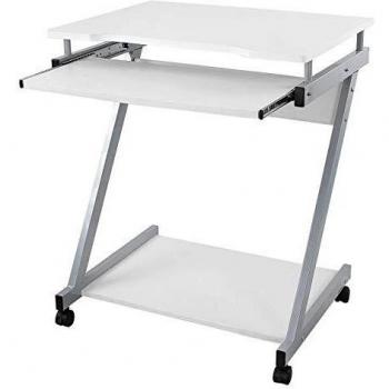 VASAGLE Escritorio de la Computadora Blanco Mesa de Ordenador en Forma de Z Escritorio para hogar o Oficina LCD811W