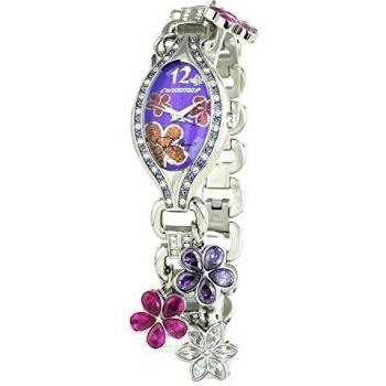 Chronotech Women's Quartz Analog Watch with Stainless Steel Band - Purple, 25mm