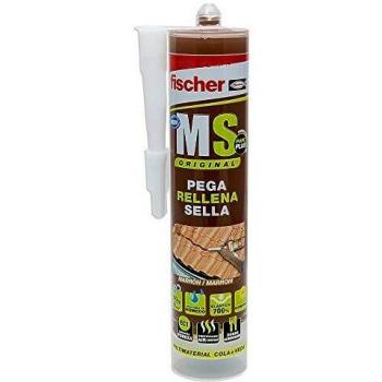 fischer | polímero silicona marron MS PLUS. Sellador adhesivo antimoho para juntas bañera, ventanas, grietas. Pegamento fuerte.