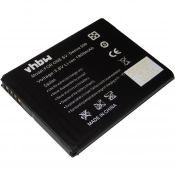 vhbw batería 1800mAh para Smartphone, teléfono móvil HTC One SV Desire 500 C520e por BA-S890 BM60100 35H00202-02M 35H00202-03M 35H00201-04M etc.
