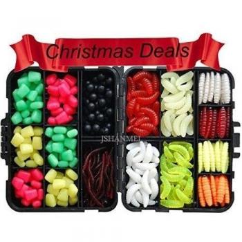 JSHANMEI Ã‚® 220PCS/Box Carp Fishing Tackle Box Artificial Plastic Fake Baits Sweetcorn/Beads/Worm Lures Imitation Baits Carp Fishing Gear Kit by JSHANMEI