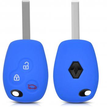 kwmobile Funda de silicona para llave de 3 botones para coche - cover de llave - key case en azul