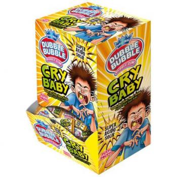 Tolva de 200 unidades de Chicle Hinchable Super Ácido Sabor Tutti Frutti Dubble Bubble Cry Baby