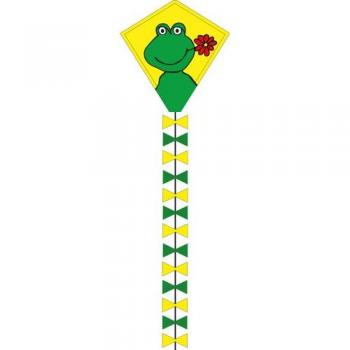 Invento 102108 – Ecoline Eddy Happy Froggy Niños Dragón einleiner, a partir de 5 años, 50 x 45 cm y 2.5 m Dragón Cola Ripstop de poliéster 2 – 5 Beaufort