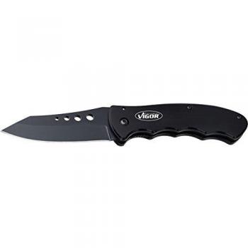 Navaja Plegable VIGOR V4651, Longitud Total 185 mm, Incluye Funda de Nylon y Bloqueo Robusto