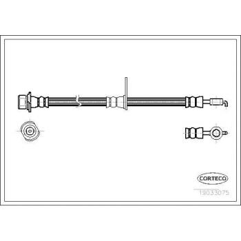 Latiguillo de freno CORTECO 19033075, tipo: latiguillo de freno, características: fabricado por CORTECO, número de pieza 19033075, diseñado para sistemas de frenos automotrices,
