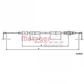Cable de freno de mano Metzger 10.4658 para Citroën Xsara Picasso, lado trasero derecho, freno a disco