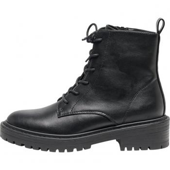 Botines Bold 17 Negro con cordones y suela track para mujer