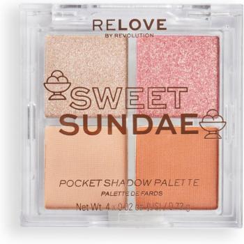 Revolution Relove - Paleta de sombras tamaño bolsillo - Sweet Sundae, 4 tonos, 0.72 g cada uno