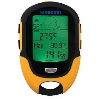 Sunroad FR500 barómetro altímetro brújula multifunción Digital con pantalla LCD de higrómetro y termómetro para las inclemencias del tiempo visualiza la linterna LED a prueba de humedad