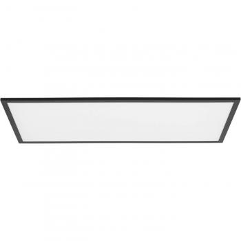 Lindby Panel LED Lamin, lámpara de techo moderna en negro, 80 cm, aluminio, CCT con control remoto