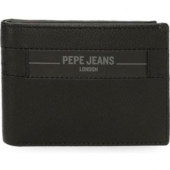 Cartera de Cuero Pepe Jeans Checkbox en Color Negro