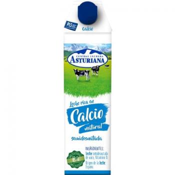 Leche semidesnatada con calcio 1 litro pack 6 bricks