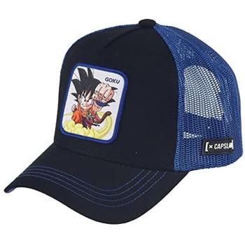 Gorra Trucker Capslab Dragon Ball Goku Negra y Azul - Snapback Casual