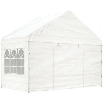 Cenador con Techo Polietileno Blanco 4.08 x 2.23 x 3.22 m, 4.46 x 4.08 x 3.22 m, 6.69 x 4
