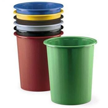 Papelera de Plástico Faibo 14L, Verde, Serie 305 en Polipropileno Cerrada