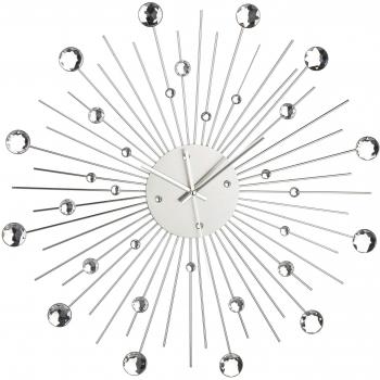 Out of the blue 79/3165 - Reloj de pared metálico diseño estrella de cristales, plata, plástico