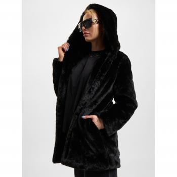 Urban Classics Women's Hooded Teddy Coat - Black - XS to 5XL