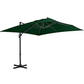 vidaXL Sombrilla Voladiza Poste Aluminio 400x300 Verde Parasol Toldo Cubierta