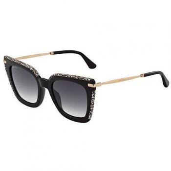 Jimmy Choo Ciara/G/S FP3 Black/Gold Ciara/G/S Square Sunglasses Lens Category 3 Size 52mm
