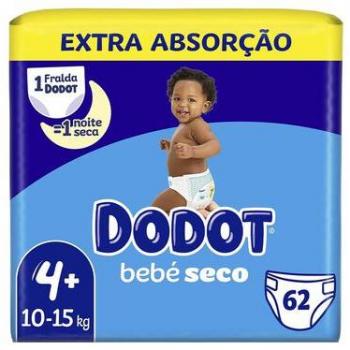 Dodot Pañales Bebé-Seco Talla 4+ PLUS (10-15 kg) - 62 Pañales con Protección Antifugas - Pack Talla 4+ Plus Jumbo