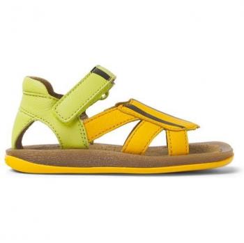 CAMPER Twins - Sandals for First Walkers - Orange/Grey/Green, Size 21/5, Smooth Leather