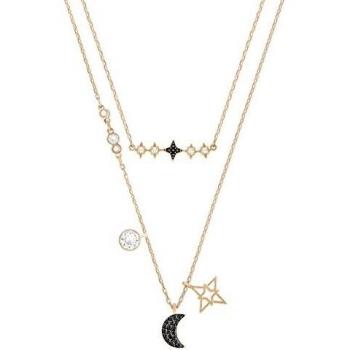Swarovski Women's Symbolic Moon Necklace Set, Finely Cut Stones with a Rose-gold Tone Plated Chain, from the Swarovski Symbolic Collection