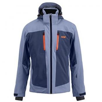 Chaqueta de esquí para hombre Soll Gravity Navy - Chaqueta impermeable, transpirable, con aislamiento térmico, capucha ajustable, múltiples bolsillos, diseño ergonómico y ajuste regular