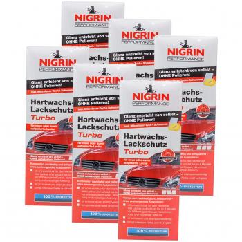 6 x Nigrin 72962 Performance Cera Dura barniz de protección Turbo 500 Ml