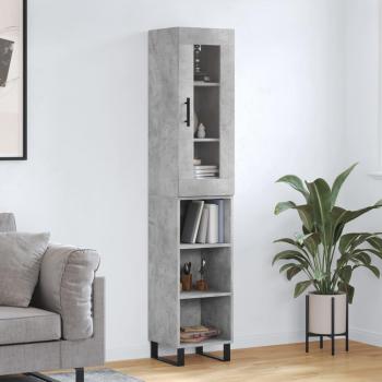 Armario de hormigón gris 34,5x34x180 cm madera multicapa vidaXL