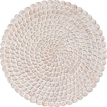 Decoración de Pared Acabado envejecido Natural 120 x 3 x 120 cm Blanco Indio