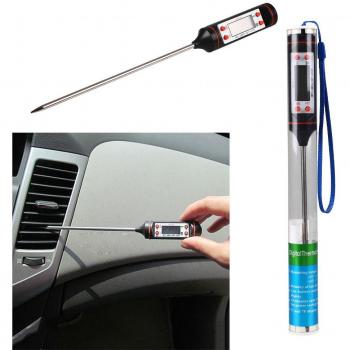 sedeta Auto Vehículo Aire acondicionado Outlet Termómetro digital LCD Herramienta de medir Equipo ABS + metal para vehículos
