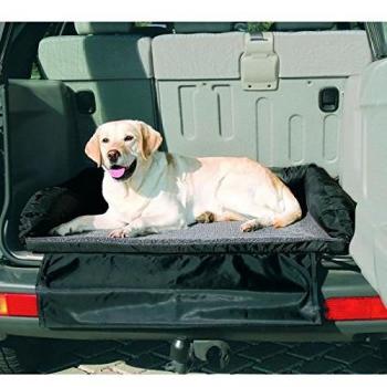 Trixie Cama para Coche de Nylon con Forro, 95 x 75 cm, Color Negro y Gris